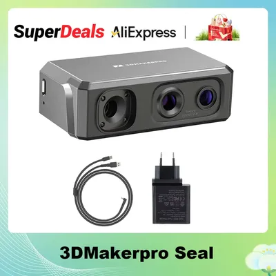 3dmakerpro Seal 3D-Scanner für 3D-Drucker mit 0,01mm Genauigkeit 24-Bit-Farbkamera 10fps Scan-Geschwindigkeit Anti-Shake-Scan-Scanner