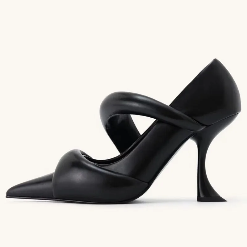 2026 Katze Ferse Spitz Modenschau Stil Schuhe mit hohen absätzen Frühling Herbst Frauen Sexy Sammeln Party Pendeln Nude Schuhe 34-43
