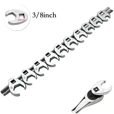10 stücke 10-22mm Crowfoot Wrench Set 3/8 Zoll Stick Metric Fuß Gabelschlüssel Beweglichen Offenen Ratsche hand Werkzeuge