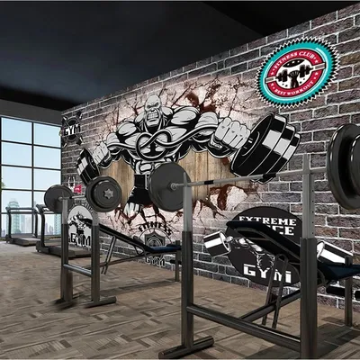 Fototapete Retro 3D Wand brechen Sport Fitness Club Wandgemälde Wohnzimmer Schlafzimmer kreative Image