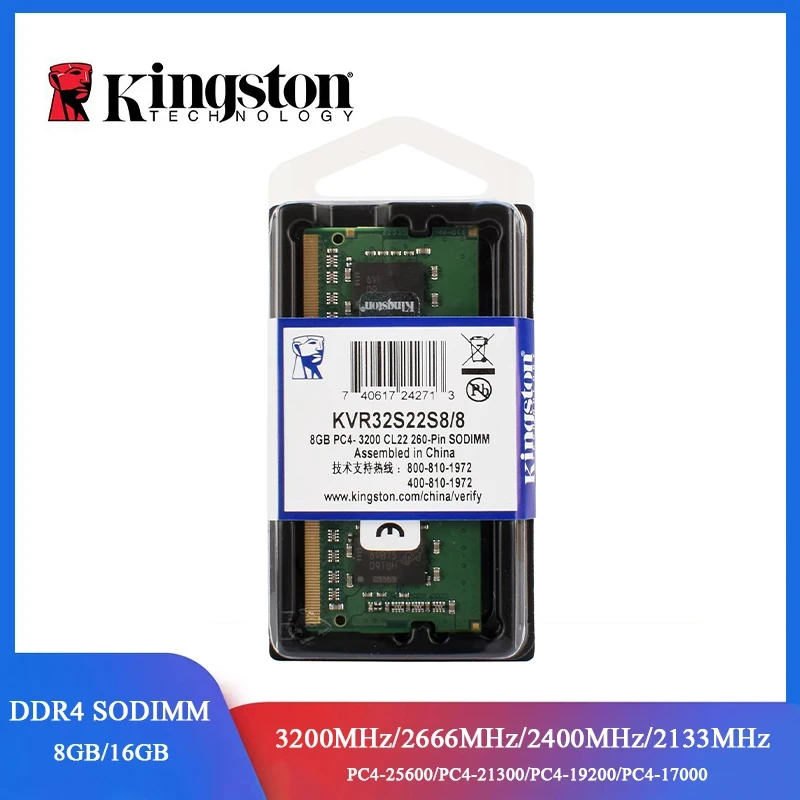 Kingston RAM DDR4 Laptop Memoria 4 GB 8 GB 16 GB 3200 MHz 2666 MHz 2400 MHz 2133 MHz Laptop-Speicher PC4-21300 25600 SODIMM Notebook-RAM Image