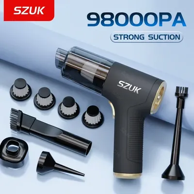 SZUK 98000PA Car Vacuum Cleaner Mini Powerful Cleaning Machine Handheld Portable for Car and Home Appliances Wireless Cleaner