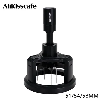 ALIKISSCAFE WDT Tools Rotary 51mm 54mm 58mm Espresso Rührer Nadel Distributor Magnetische Kaffeemaschine Zubehör Barista Werkzeuge