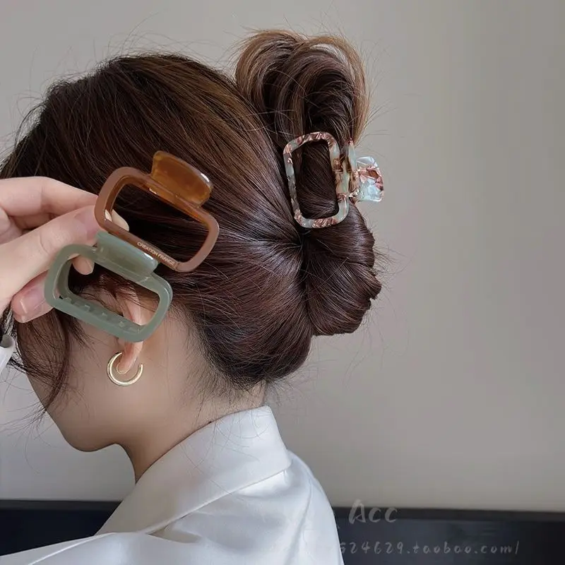 1/3 StückNeue quadratische Acetat-Haarspange im koreanischen Stil mit hinterem Kopfclip und einer kleinen Instagram-Haarspange zum Fangen von Haie Image