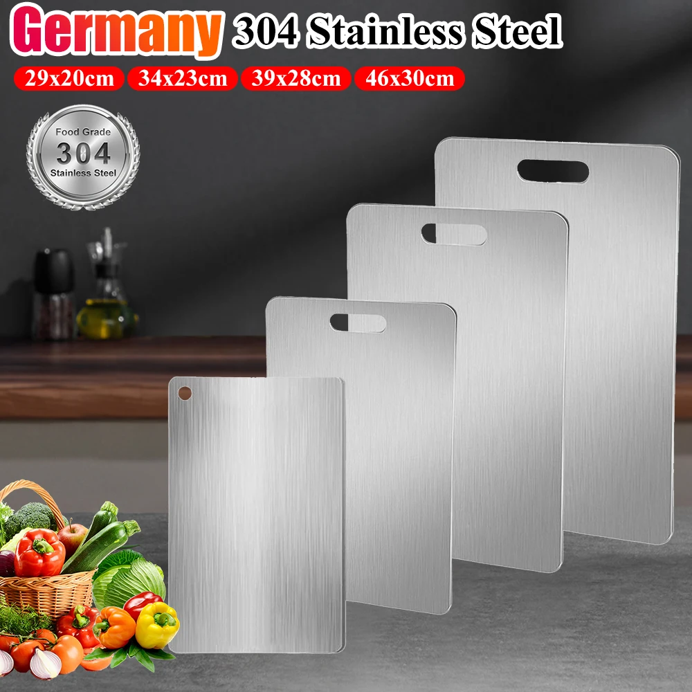 Titan Schneide bretter für die Küche, Edelstahl Schneide brett, 304 Edelstahl doppelseitiges Schneide brett in Lebensmittel qualität