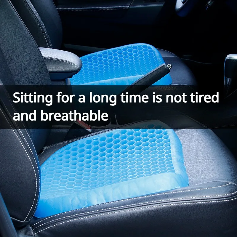 Autositzkissen Gel Sitzkissen 3D Honeycomb Cool Atmungsaktiv Cooles Sitzkissen Auto Home Office Stuhl Sitzkissen Autoinnenraum Image