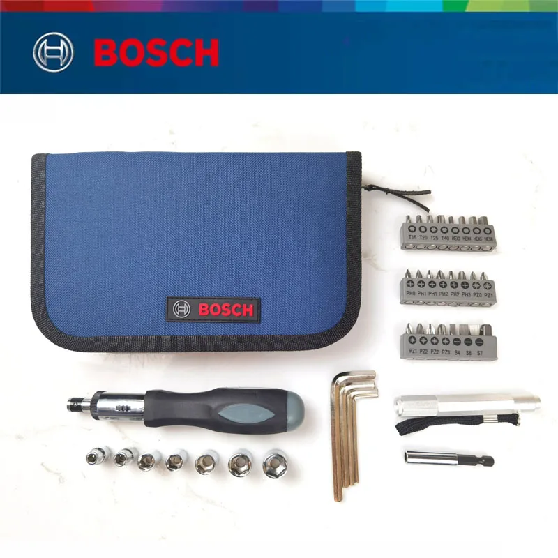 Bosch 38 Stück Ratschen schrauben dreher Kit Schraub steckdose Set Haushalts handwerkzeug Drehmoments chl üssel Holz bearbeitungs werkzeuge Image