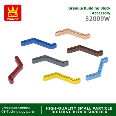 Wange38pcs/lot no.32009w 3x7 doppelt gebogener Arm mit Welle Bolzen loch Block Moc Farbe Zubehör kompatibel mit Ziegel DIY Spielzeug Image