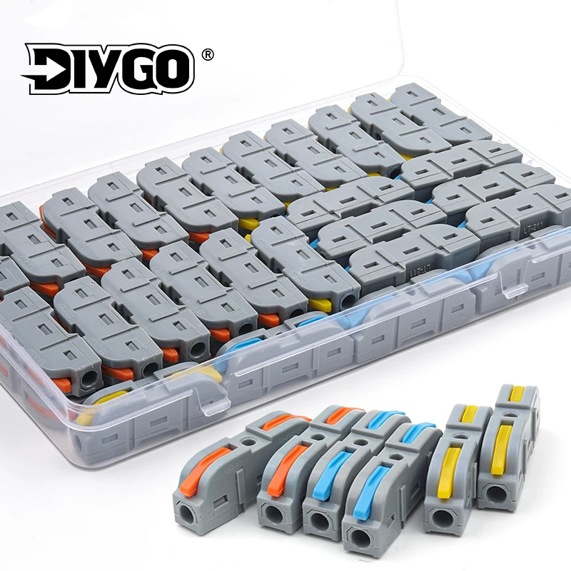 50-teilige Hebel draht mutter verbinder 1-Wege-Inline-Leiter Kompakte Universal draht verbinder Elektrische Spleiß verbinder für zu Hause Image