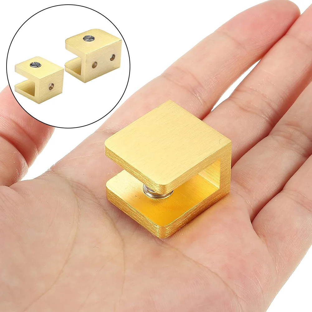 1 Stück Kupfer Gold verstellbarer Glasclip halter dicke Glas halterung feste Hick Glas clips Regal Keramik fliesen halter