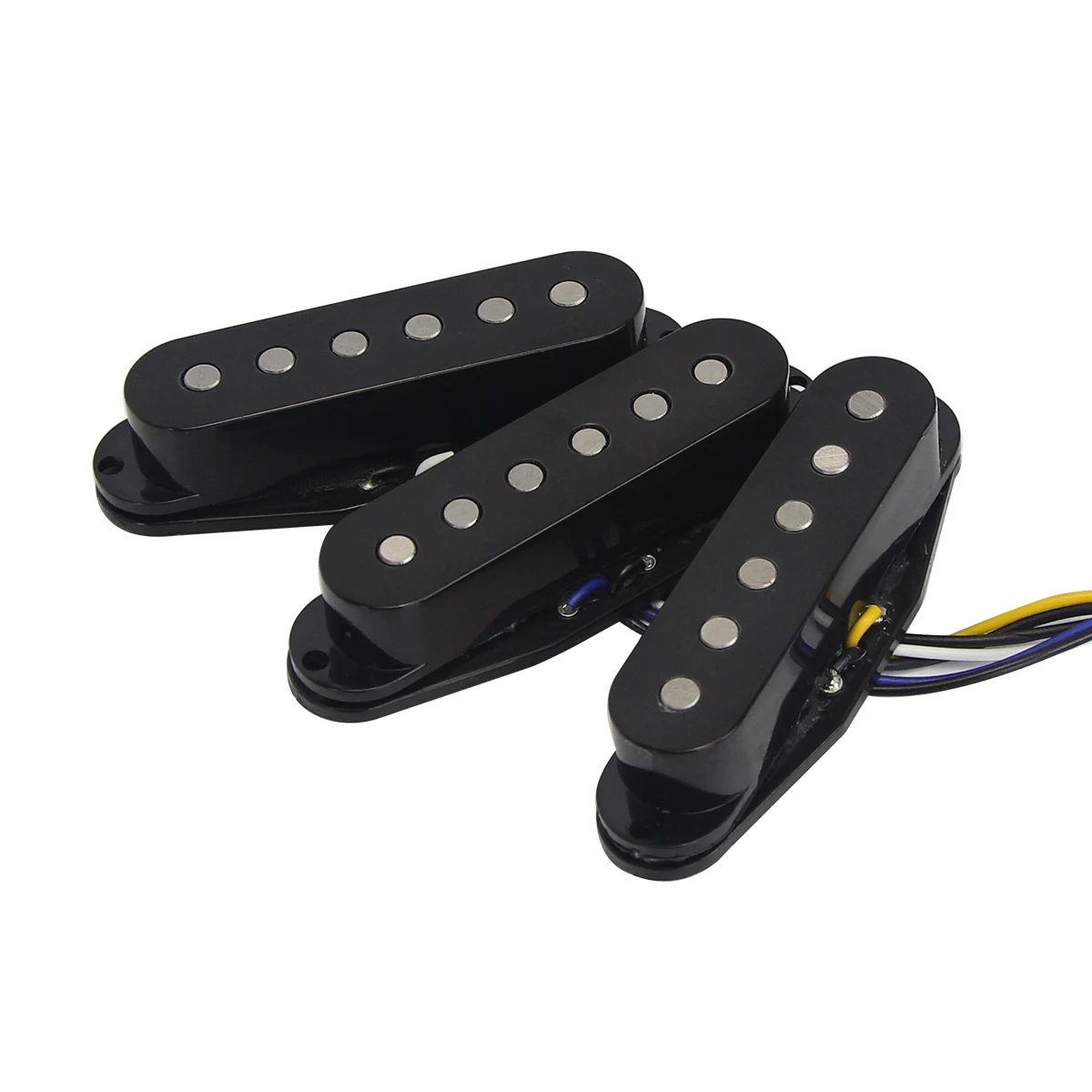 FLEOR 3PCS Flat Top Alnico 5 Vintage ST E-Gitarre Pickups Single Coil Pickups 50/50/52mm Set Schwarz