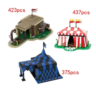 Spot MOC-132503 85668 145861 kleine Partikel montiert Bausteine mittelalter liche Architektur Street View Zelt Modell Puzzle Creati Image