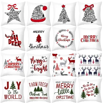 45x45cm Weihnachten Kissen bezug Abdeckung Weihnachten Kissen bezug Sofa Sitzbezüge Auto Frohe Image