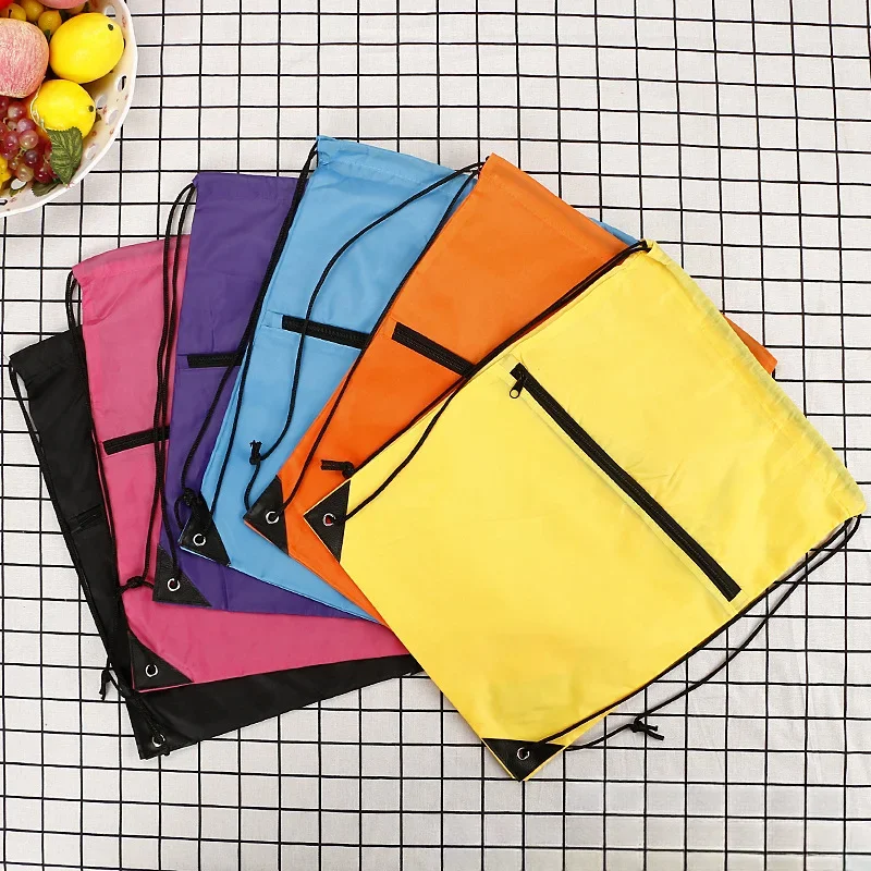 Vielseitiger Kordel zug Rucksack faltbar wasserdicht leicht langlebig für Fitness-Outdoor-Aktivitäten Unisex mit praktischen Taschen Image