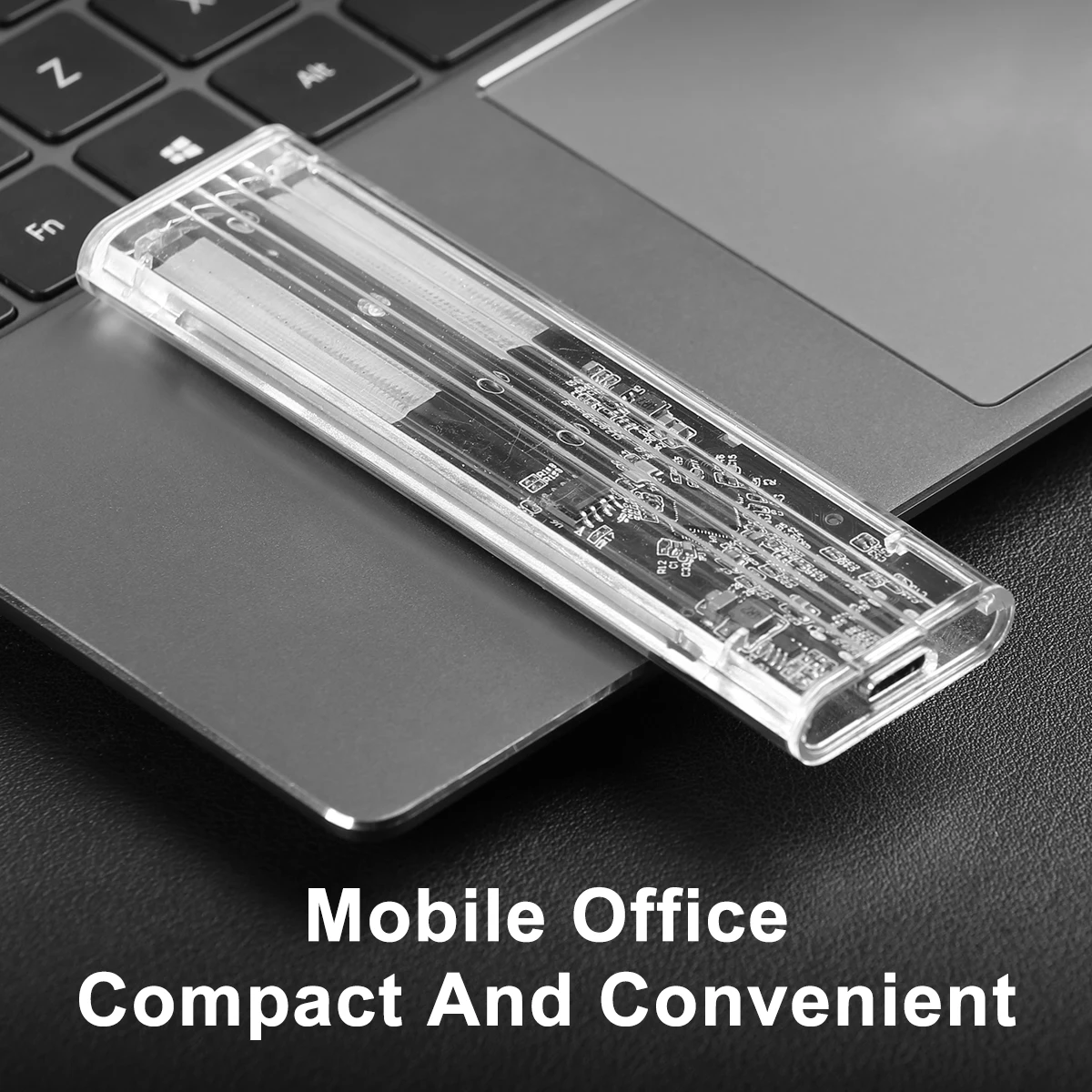 M.2 NGFF SATA SSD Gehäuse Adapter Typ C 3.1 Transparentes externes Gehäuse 5 Gbit/s Werkzeugloses Festplattengehäuse für NGFF 2242 2260 Image