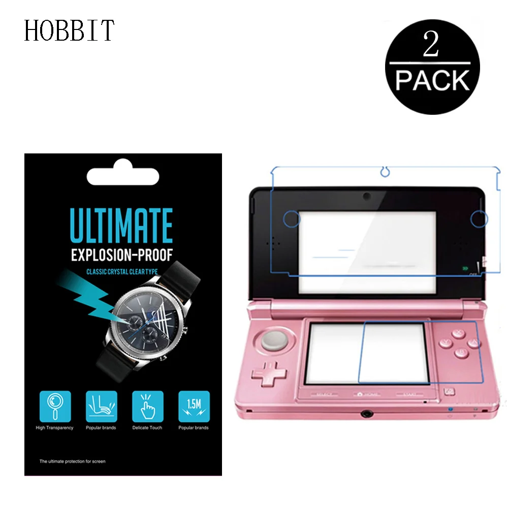 2PCS Explosion-proof Screen Protector Für Nintendo 3DS HD Klar PET Spielkonsole Wasserdichte Display-schutzfolie nicht Glas Image