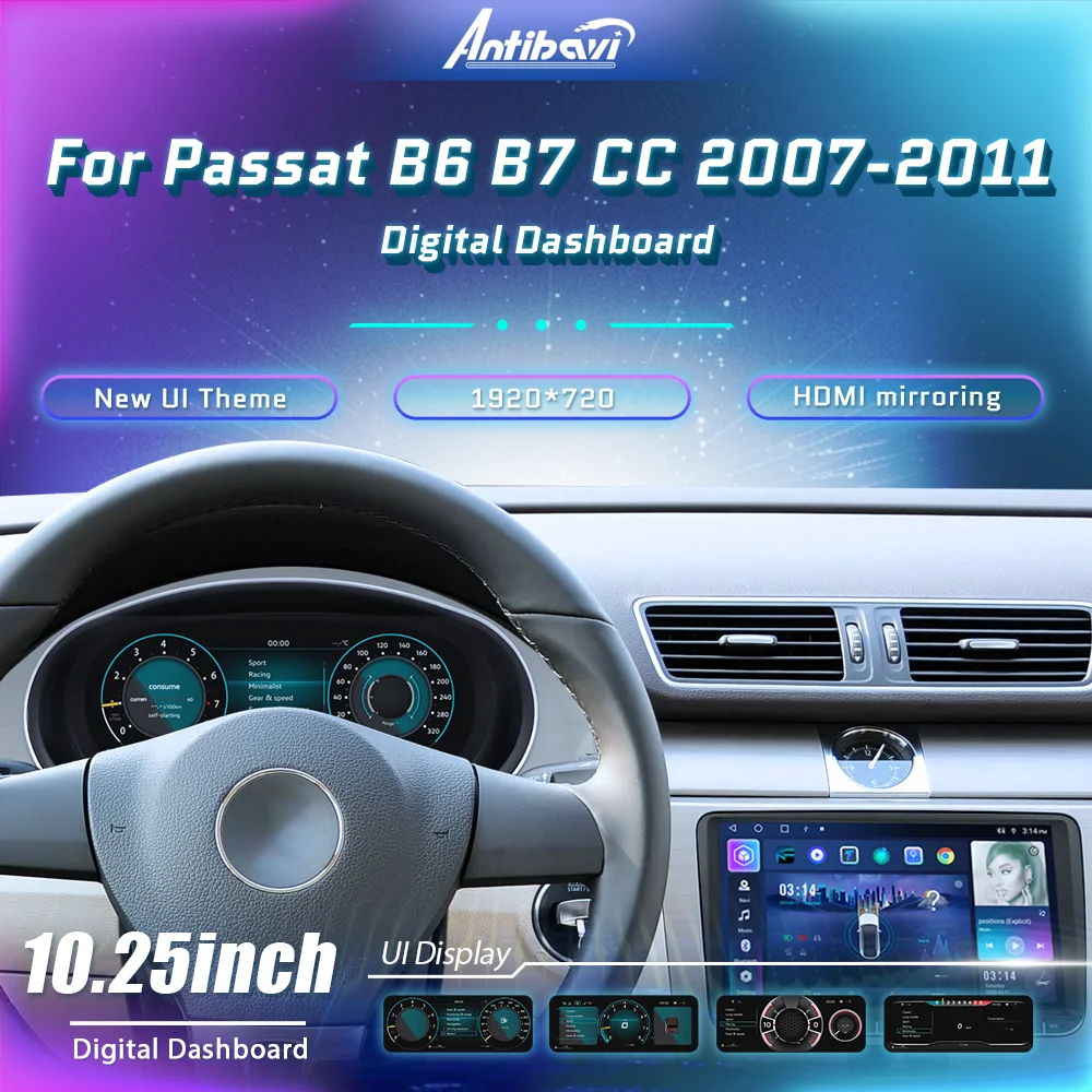 Digitales Armaturenbrett für Volkswagen Magton Passat CC B6 B7 2007–2016, 18 Jahre, Auto-LCD-Panel, Tachometer, Virtual-Cockpit für Image