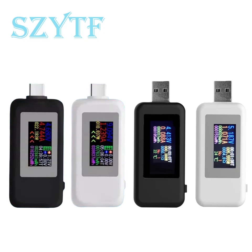 TYPE-C / USB Tester DC Digital Voltmeter Amperimetro Strom Spannung Meter Amp Volt Amperemeter Detektor Power Bank Ladegerät Image