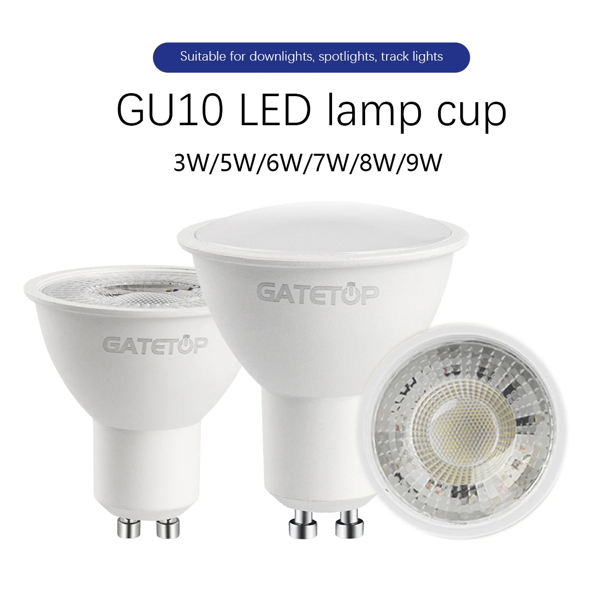 50 Stück LED-Lampen GU10-Strahler, kein Flimmern, 5 W–9 W, AC220 V, 120 V, ideal als Ersatz für 50 W Halogenlampe im Wohnzimmer