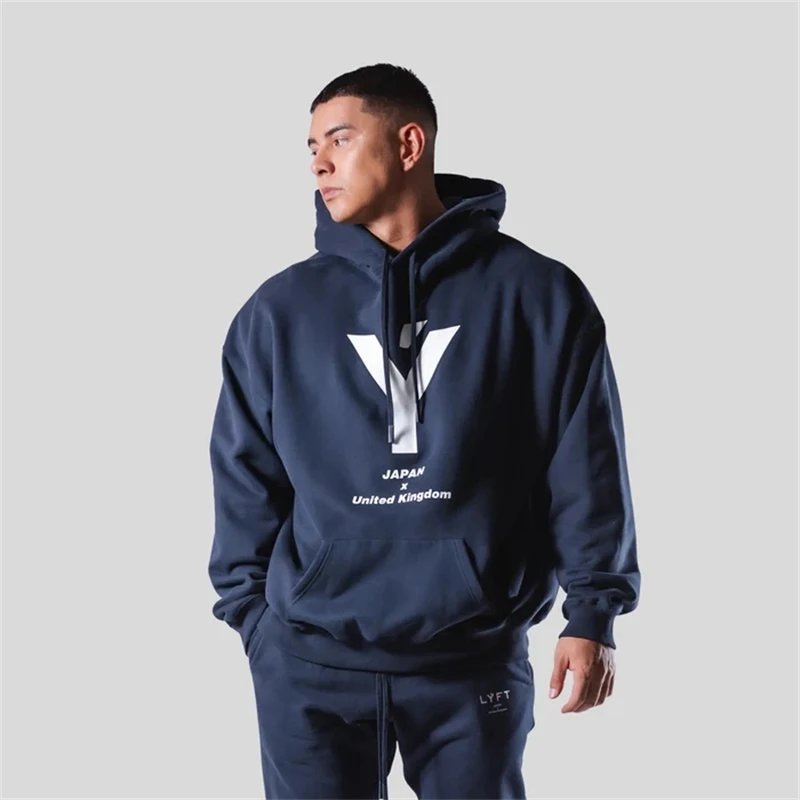 Lyft Big Y Logo Männer Hoodies Winter Fleece warme Herren Sweatshirt Mode Streetwear Casual Herren lose Kapuzen pullover