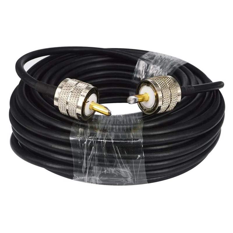 Förderung! 15M UHF Koaxialkabel RG58 Coax Kabel PL259 Kabel 50 Ohm CB Radio Antenne Kabel UHF Stecker Auf UHF männlichen Niedrigen Verlust UHF Image
