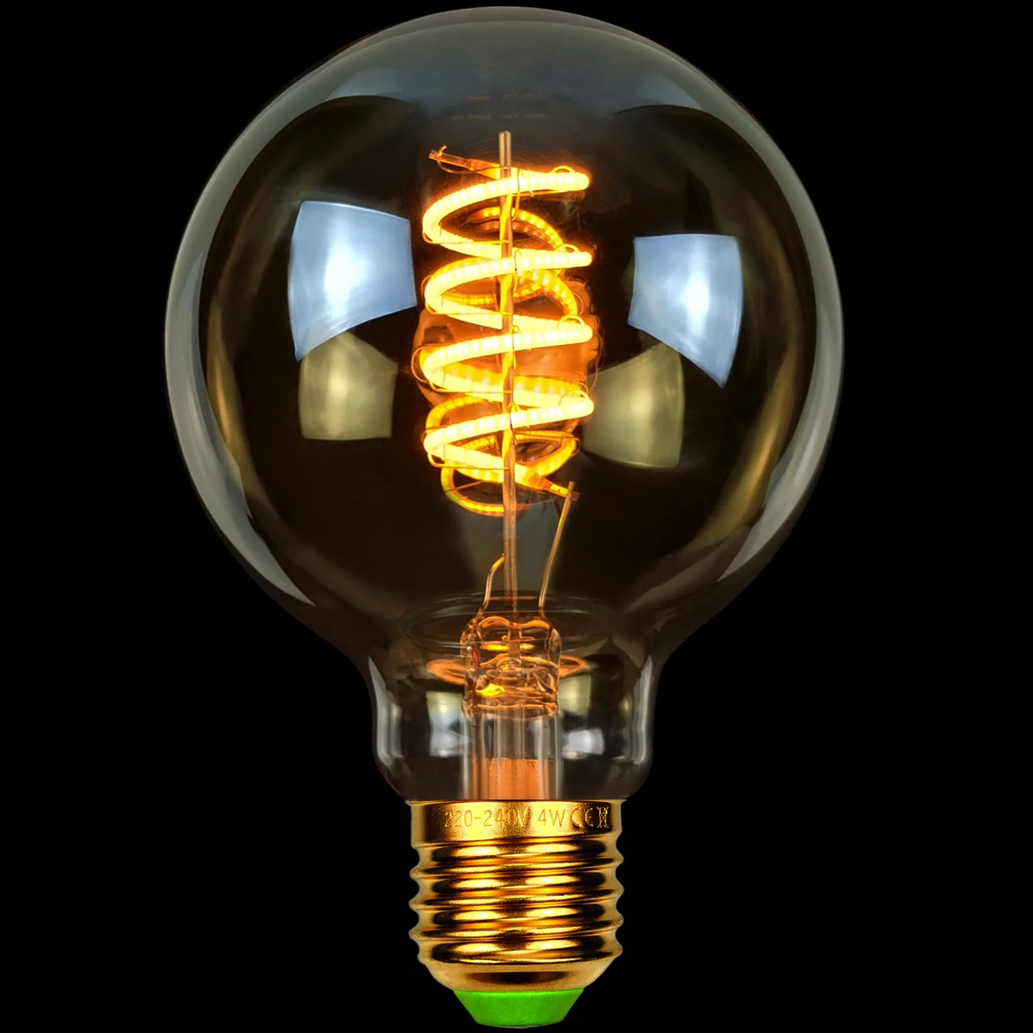 Tianfan Vintage LED-Lampe G80/G25 Edison-Lampe 4W dimmbar 220V 110V E26 E27 Spiral filament dekorative Glühbirne gelb warm Image
