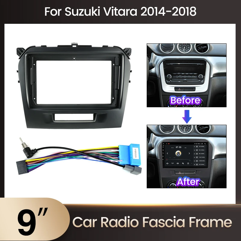MEKEDE Harness Fascia Car Radio Dash Matching Panel Kit für Suzuki Vitara 2014 2015 2016 2017 2018 Rahmen Adapter Panel Kabel Image