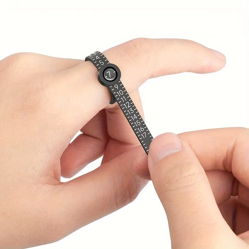 Tragbares Soft Ring Sizer Werkzeug gerät mit vergrößertem Glas und wieder verwendbarem Kunststoff Finger größe Maßband USA Ringe, Image