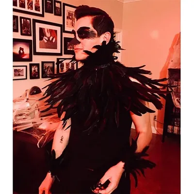 Gotische viktoria nische natürliche Feder Choker Hals Wickel kragen für Halloween Cosplay Image