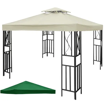 3x3M Garden Gazebo Top Cover Canopy Replacement Top Canopy Cover 1/2 Tier Outdoor Patio Garden Tent