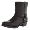 Retro-Cowboystiefel für Herren, mittelhohe Westernstiefel, gemischte Geschlechtslederstiefel, Herren-Slip-On-Schuhe, Winter-Ritter-Booties, Größe 48