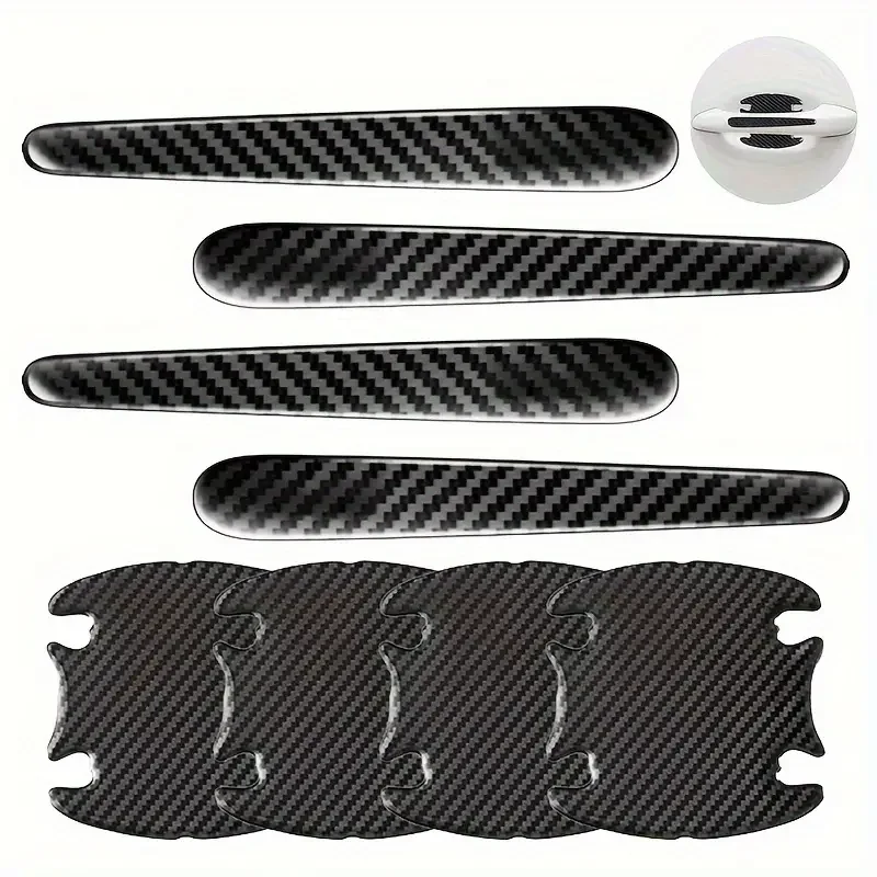 Auto Türgriff Schüssel Kratzschutz Aufkleber Carbon Fiber Protector Autos Aufkleber Auto Griff Anti-kollision Schutz Streifen Image