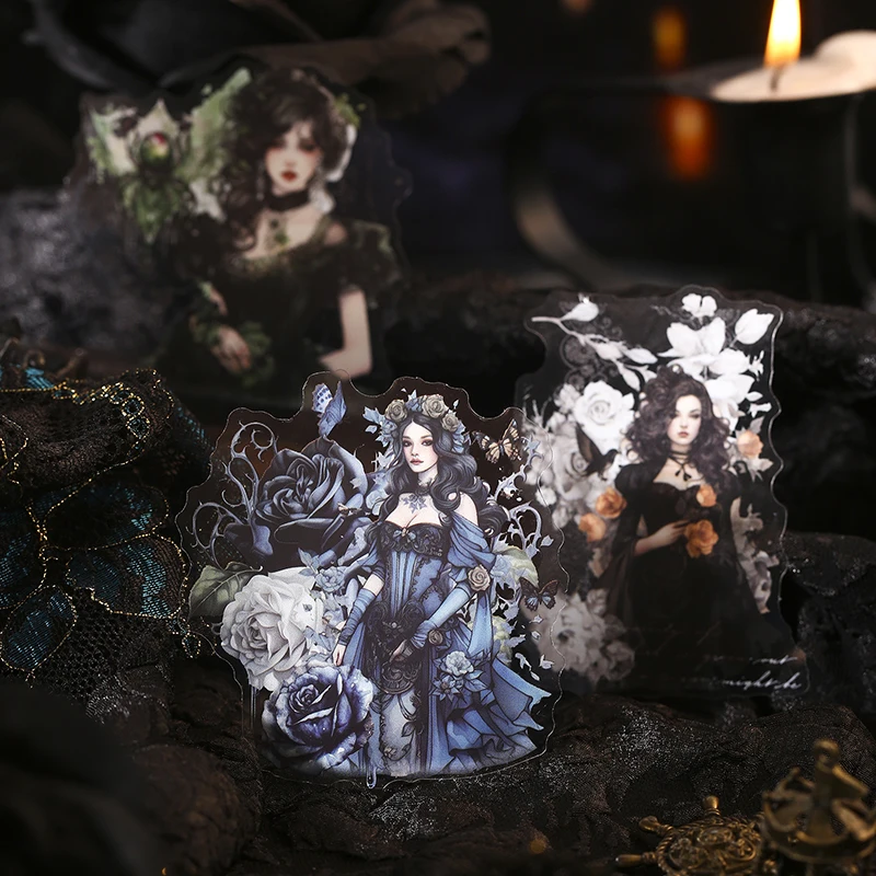 6 Stile 10 Stück Gothic Dream Weaver Serie Spitzenfigur Collage Aufkleber Scrapbooking Material Tagebuch Album Junk Journal Supplies Image