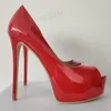 LAIGZEM Frauen Plattform Pumpen Peep Toe Shiny Stiletto Heels Party Hochzeit Cosplay Büro Damen Schuhe Frau Große Größe 40 46 50 52