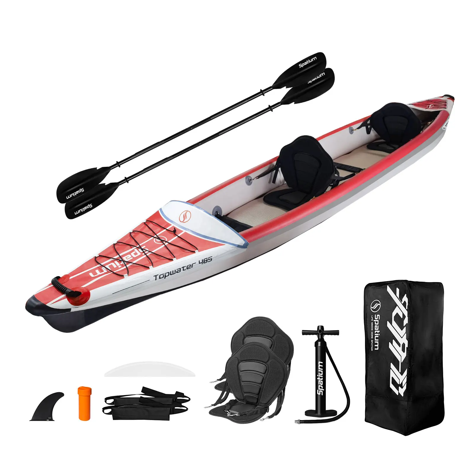 Spatium aufblasbares Kajak, PVC-Fischerboot, 1–3 Personen, für Wassersport, Surfen, Rafting, Touren, aufblasbares Kajak mit Paddel, Sitz Image