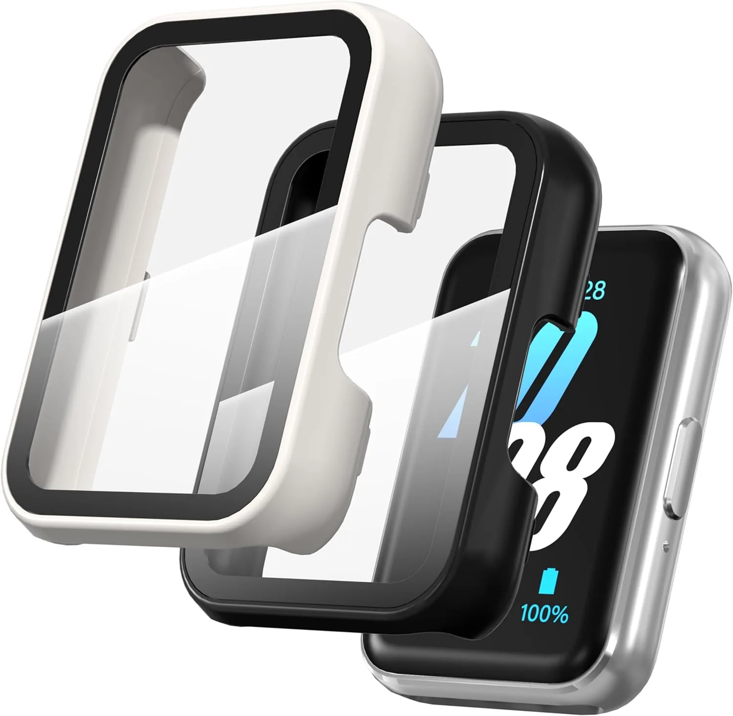 Gehäuse Glas für Samsung Galaxy Fit3 Displays chutz folie Stoßstange Hard PC Schutzhülle 2 in 1 Allround Anti-Scratch-Zubehör Image