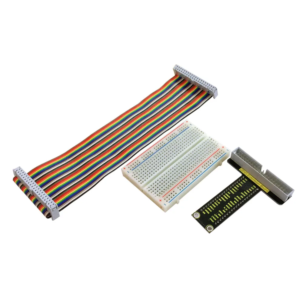 Keyes tudio himbeer pi t-typ gpio schild v1 40p buntes band kabel 400-loch bread board für himbeer pi a/b/3b Image