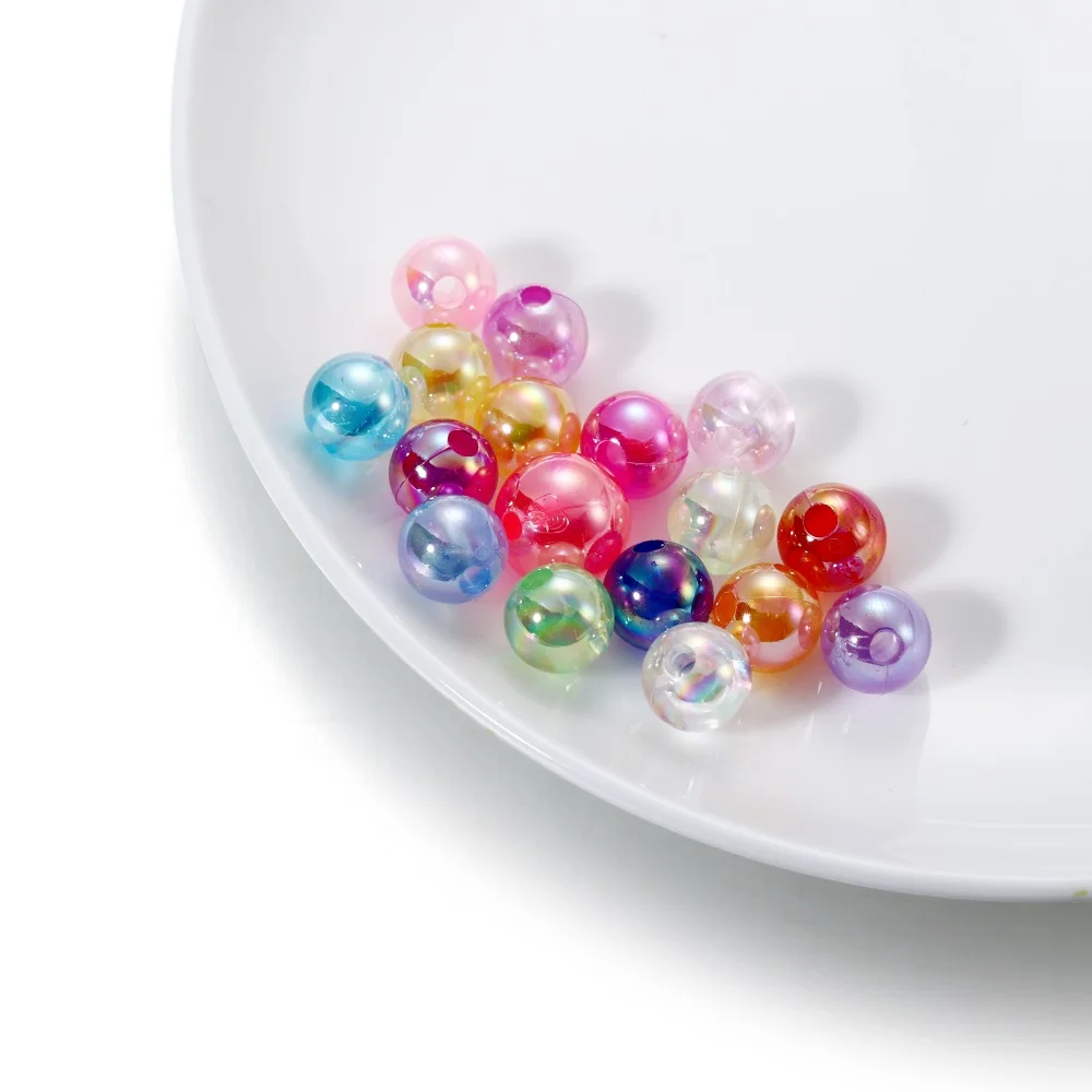 6-12mm gemischte Farbe Kunststoff ab Perlen lose Abstands perlen hand gefertigte Perlen für DIY Schmuck machen Armband finden Zubehör Image