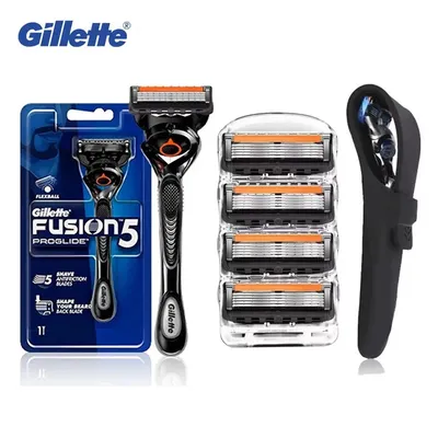 Gillette Fusion 5 Proglide Shaver FlexBall Handle Men's Manual Safety Razor 5-layer Blade Refills for Face Shaving Skin Protecti