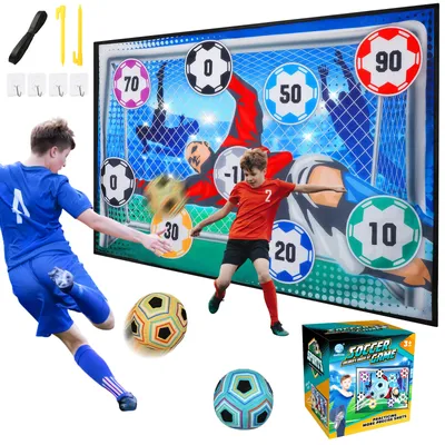 VATOS Football Ball Game Set for Kids Indoor Outdoor Soccer Train Sport Game Foldable Toys for 3 4 5