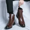 Luxusmarke Lederschuhe Herrenstiefel formelle Leder Oxford Schuhe Kleid Stiefel Chelsea Business Stiefeletten Herren 38-47