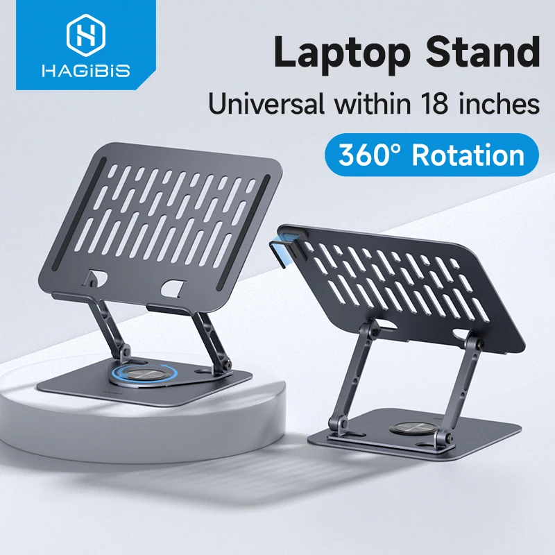 Hagibis Laptopständer für den Schreibtisch, verstellbarer Laptop-Riser 360° ° Drehbarer, ergonomischer Notebook-Halter für alle Laptops bis zu 45,7 cm Image