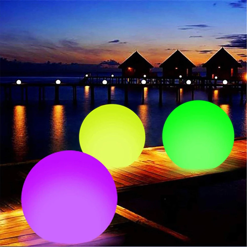 40 cm LED Aufblasbare Ball Licht Schwimmenden Pool Strand Ball Im Freien Schwimmbad Wasser Party Geburtstag Luftballons Weihnachten Dekoration Image