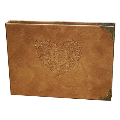 A4 Leder-Herz-Notizbuch aus Kraftpapier / Foto-ALBUM / handgemaltes Graffiti-Tagesbuch / Image