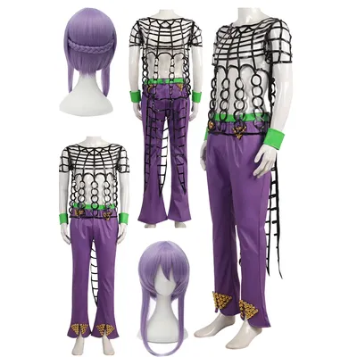 Anime Diavolo Cosplay Top Hosen Cosplay Kostüm Top Hosen Perücken Outfits Halloween Karneval Anzug Image
