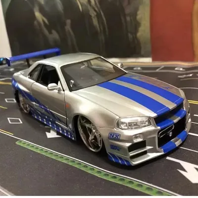 Maßstab 1:24 Fast And Furious GTR-R34 Nissan Skyline Mosquito Auto Legierung Metall Diecast Modell Spielzeug Fahrzeuge Kinder Geschenke Geschenk