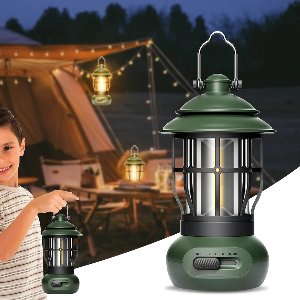 LED-Camping-Laterne, tragbare Zeltlampe, USB wiederaufladbar, Camp-Lampe, 3 Beleuchtungsmodi, Zeltlicht für Outdoor-Wandern, Klettern, Hof Image