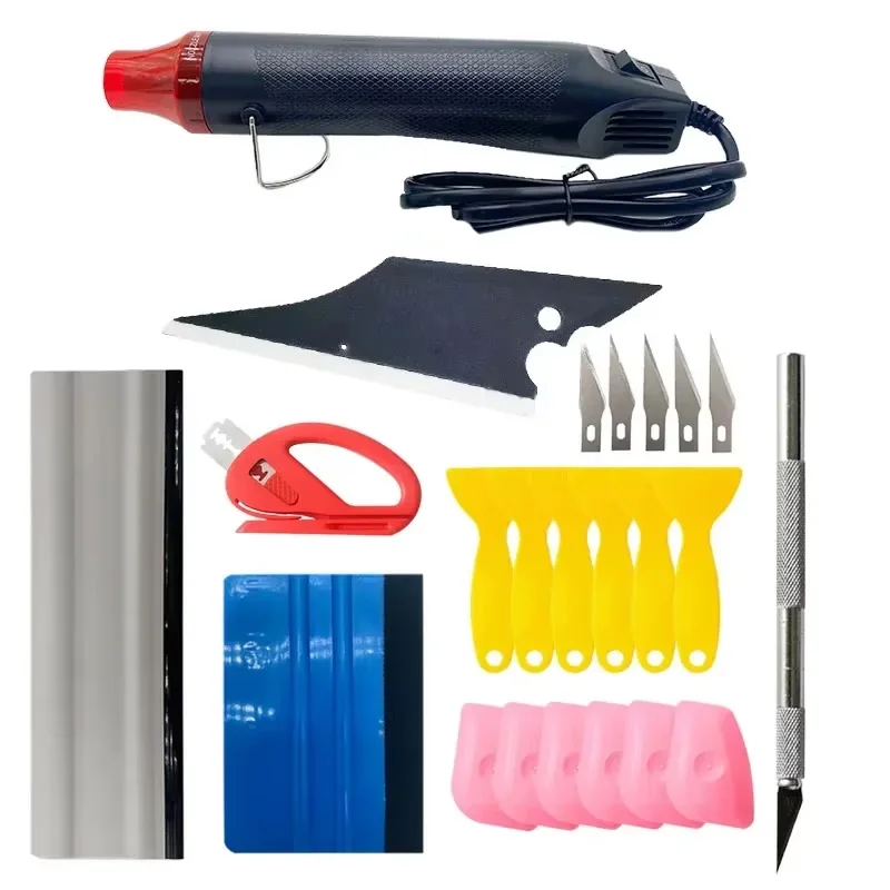 Heißer Vinyl Film Tool Kit Werkzeug Vinyl heatgun Schaber Suite Rakel Set Micro Rakel Glatte Werkzeug Für Auto und Windows Film Image