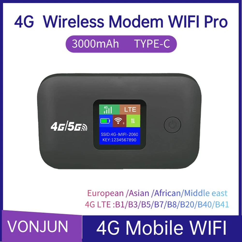 4G Mobiler WLAN-Router 150 Mbit/s 4G LTE Wireless Router Tragbarer Pocket-MiFi-Modem Mobiler WLAN-Hotspot mit SIM-Kartensteckplatz für Zuhause Image