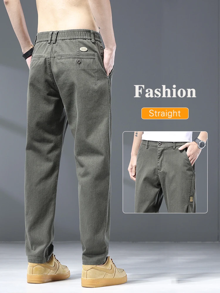 2024 herbst Neue Marke Kleidung männer Cargo Hosen Baumwolle Elastische Taille Casual Hose Männliche Armee Grün Grau Stretch Hose